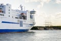 Bow view of Nils Holgersson passenger ship Royalty Free Stock Photo