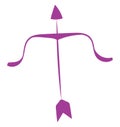 Image of bow and arrow, vector or color illustration