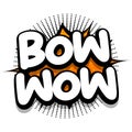 Bow-wow Comic book explosion bubble vector illustration Royalty Free Stock Photo