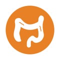 Bowel, colon, proctology icon. Orange color vector EPS