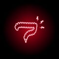bowel pain icon in neon style. Element of human body pain for mobile concept and web apps illustration. Thin line icon for website Royalty Free Stock Photo
