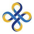 Bowen cross made of intertwined color mobius stripe. Command key symbol. Illustration for tattoo design