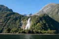 Bowen Falls between Cascade Peak and Barren Peak, New Zealand