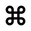Bowen knot symbol for command key. Simple flat black illustration