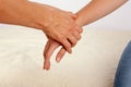 Bowen therapy of a woman`s hand Royalty Free Stock Photo