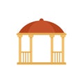 Bower gazebo icon flat isolated vector