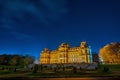 Bowes Museum at night, Barnard Castle, England Royalty Free Stock Photo