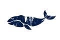 Bowhead Whale. Balaena mysticetus. Whale isolated on a light background. Logo for your design. Ink.