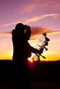 Bowhunter Glassing in Sunset Royalty Free Stock Photo