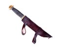 Bowie Knife isolate over white in scabbard Royalty Free Stock Photo