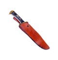 Bowie Knife isolate over white Royalty Free Stock Photo