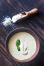 Bowl of alfredo - Italian pasta sauce Royalty Free Stock Photo