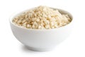 Bowl of Arborio short grain white rice.