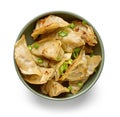 bowl of asian dumplings