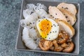 Bowl of Asian food with konnyaku Royalty Free Stock Photo