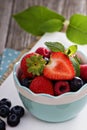 Bowl with assorted berries Royalty Free Stock Photo