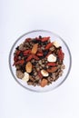 Bowl of assorted nuts against a white background Royalty Free Stock Photo