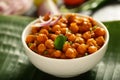 Bowl of Authentic channa masala from Indian cuisine. Royalty Free Stock Photo