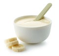 Bowl of banana yogurt