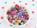 Bowl of beads and buttons Royalty Free Stock Photo
