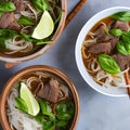 A bowl of beef pho with a side of basil and lime1, Generative AI