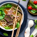 A bowl of beef pho with a side of basil and lime2, Generative AI