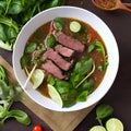 A bowl of beef pho with a side of basil and lime3, Generative AI