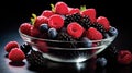 A bowl of berries on a table