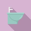 Bowl bidet icon, flat style