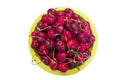 Bowl of Bing Cherries Top View