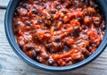 Bowl of black bean chili Royalty Free Stock Photo