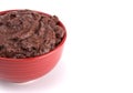 Bowl of Black Bean Dip on a White Background Royalty Free Stock Photo