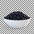 Bowl of Black Tapioca Pearls on a Transparent Background Royalty Free Stock Photo