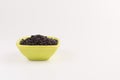 Bowl of black wild rice isolated on white Royalty Free Stock Photo