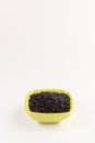 Bowl of black wild rice isolated on white Royalty Free Stock Photo