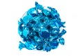 A Bowl of Blue Wrapped Candy on a White Background Royalty Free Stock Photo