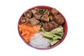 Bowl of bo bun with porc ribs Royalty Free Stock Photo