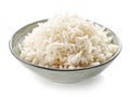 Bowl of boiled long grain rice