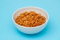 Bowl of boiled red lentils in a ceramic bowl Royalty Free Stock Photo