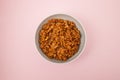 Bowl of boiled red lentils in a ceramic bowl Royalty Free Stock Photo