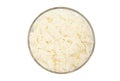 bowl of boiled rice isolated on white background, top view Royalty Free Stock Photo
