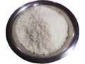 Bowl of boiled rice isolated on white background, top view Royalty Free Stock Photo
