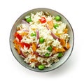 Bowl of boiled rice with vegetables Royalty Free Stock Photo