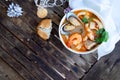 Bouillabaisse french seafood soup