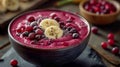Bowl of Brazilian Frozen Acai Berry with tropical fruits