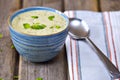 Bowl of broccoli and cheddar cheese soup Royalty Free Stock Photo