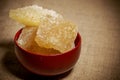 Bowl of brown rock sugar Royalty Free Stock Photo