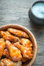 Bowl of buffalo chicken wings