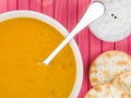 Bowl of Butternut Squash and Sweet Potato Soup Royalty Free Stock Photo