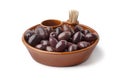 Bowl with Calamata olives Royalty Free Stock Photo